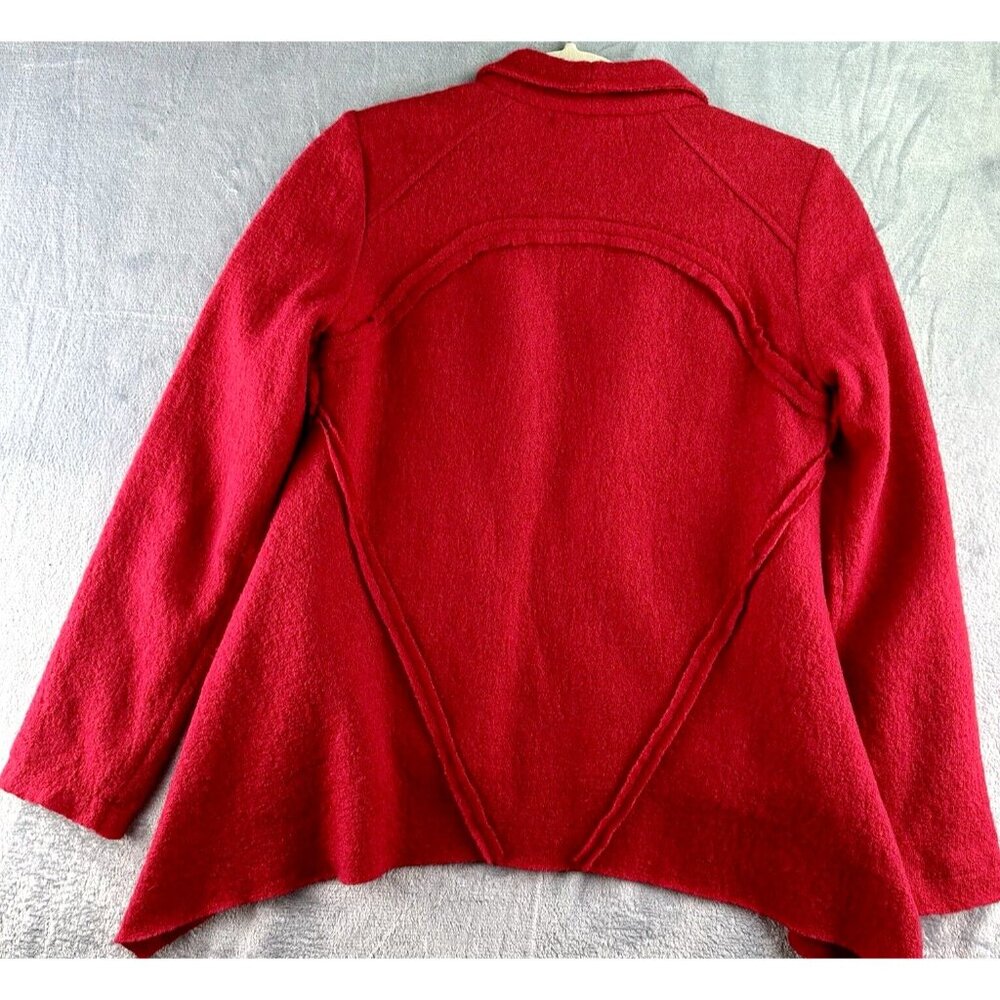 Cabi Jacket Blazer 528 Women’s XS Red Valentina Wool Asymmetric Hem Lightweight - Picture 2 of 11